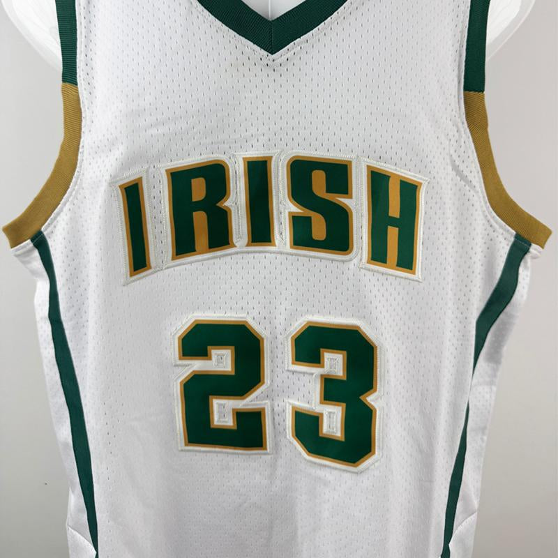 American Basketball Jersey #23 James High School Jersey for Men Big Size Mesh Breathable Basketball Jerseys for Men White Green Sewing Embroidery Cheap High Quality Accept Mixed Wholesale