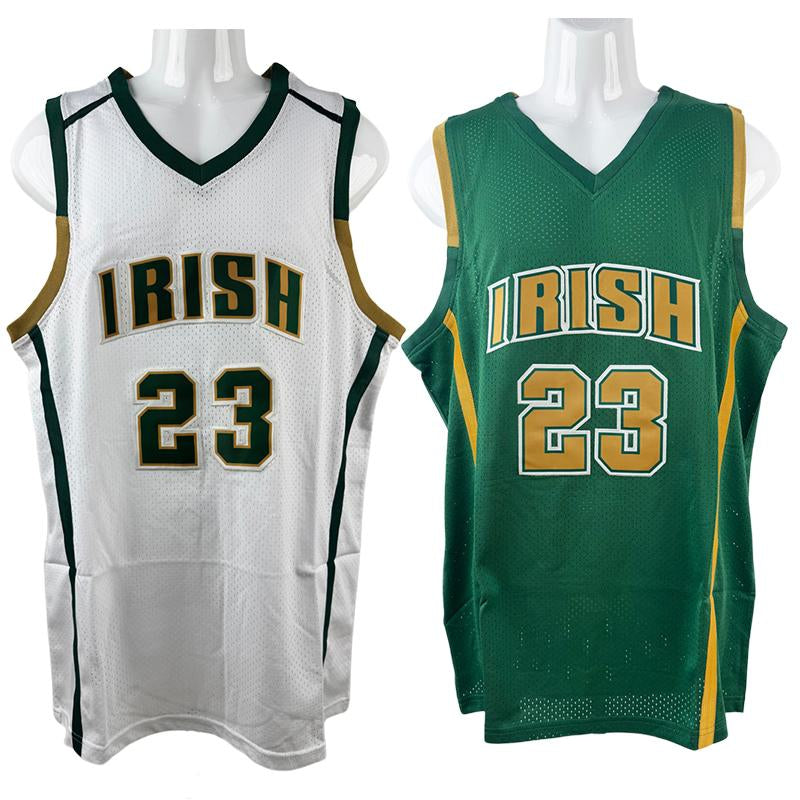 American Basketball Jersey #23 James High School Jersey for Men Big Size Mesh Breathable Basketball Jerseys for Men White Green Sewing Embroidery Cheap High Quality Accept Mixed Wholesale