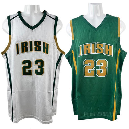 American Basketball Jersey #23 James High School Jersey for Men Big Size Mesh Breathable Basketball Jerseys for Men White Green Sewing Embroidery Cheap High Quality Accept Mixed Wholesale