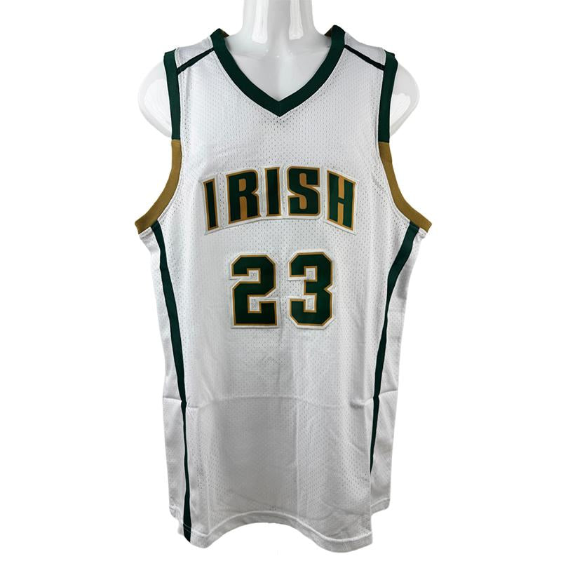 American Basketball Jersey #23 James High School Jersey for Men Big Size Mesh Breathable Basketball Jerseys for Men White Green Sewing Embroidery Cheap High Quality Accept Mixed Wholesale