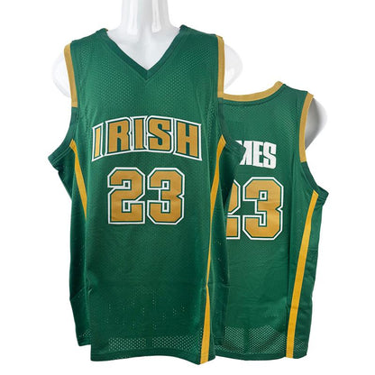 American Basketball Jersey #23 James High School Jersey for Men Big Size Mesh Breathable Basketball Jerseys for Men White Green Sewing Embroidery Cheap High Quality Accept Mixed Wholesale